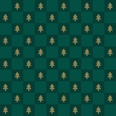 Cute retro vintage Christmas Checkerboard seamless pattern vector background. Abstract festive green repeat texture wallpaper with xmas christmas tree icon silhouette, modern trendy textile design