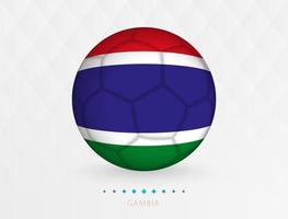 Football ball with Gambia flag pattern, soccer ball with flag of Gambia national team. vector