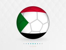 Football ball with Sudan flag pattern, soccer ball with flag of Sudan national team. vector