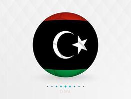 Football ball with Libya flag pattern, soccer ball with flag of Libya national team. vector