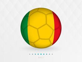 pelota de fútbol con el patrón de la bandera de mali, pelota de fútbol con la bandera del equipo nacional de mali. vector