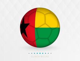 Football ball with Guinea-Bissau flag pattern, soccer ball with flag of Guinea-Bissau national team. vector