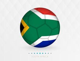 pelota de fútbol con el patrón de la bandera de Sudáfrica, pelota de fútbol con la bandera del equipo nacional de Sudáfrica. vector