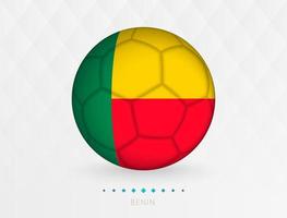 Football ball with Benin flag pattern, soccer ball with flag of Benin national team. vector