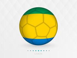 pelota de fútbol con el patrón de la bandera de gabón, pelota de fútbol con la bandera del equipo nacional de gabón. vector