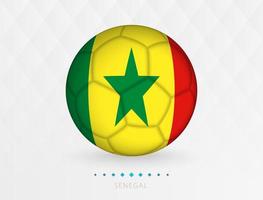 Football ball with Senegal flag pattern, soccer ball with flag of Senegal national team. vector