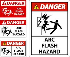 Danger Arc Flash Hazard Sign On White Background vector