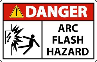 Danger Arc Flash Hazard Sign On White Background vector