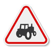 Farm Machinery Crossing Sign On White Background vector