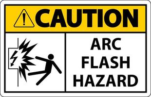 Caution Arc Flash Hazard Sign On White Background vector