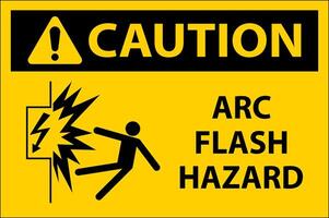 Caution Arc Flash Hazard Sign On White Background vector