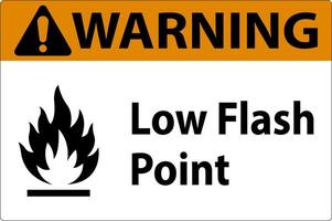 Warning Low Flash Sign On White Background vector