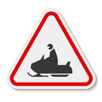 Snowmobile Crossing Sign On White Background vector