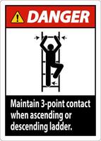 Danger Maintain 3 Point Contact When Ascending Or Descending Ladder vector