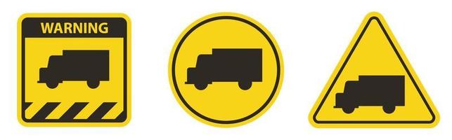 Truck Crossing Sign On White Background vector