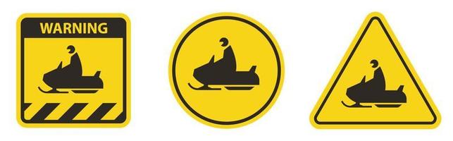 Snowmobile Crossing Sign On White Background vector