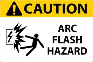 Caution Arc Flash Hazard Sign On White Background vector