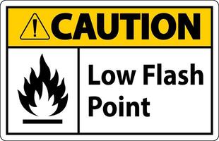 Caution Low Flash Sign On White Background vector