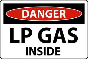 señal de peligro gas lp en el interior sobre fondo blanco vector