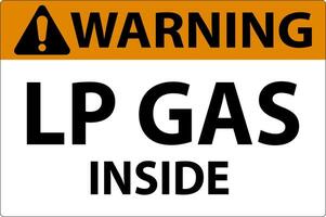 Warning Sign LP Gas Inside On White Background vector