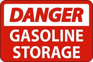 Danger Sign Gasoline Storage On White Background vector