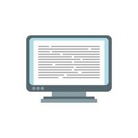 illustration of a monitor computer with text document. vector