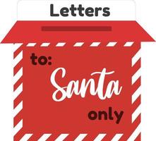 Classic decorative Christmas post box,mail box for Santa Claus. vector