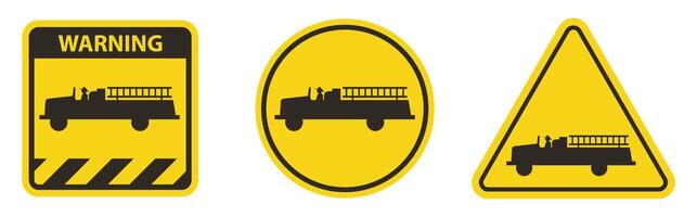 Emergency Vehicle Crossing Sign On White Background vector