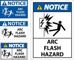 Notice Arc Flash Hazard Sign On White Background vector
