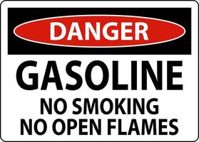 Danger Sign Gasoline ,No Smoking, No Open Flames vector