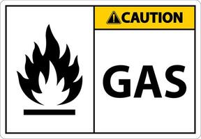 símbolo precaución signo gas sobre fondo blanco vector