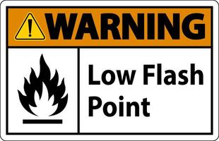 Warning Low Flash Sign On White Background vector