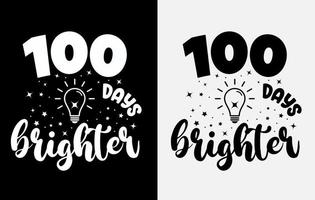 Diseño de camiseta de 100 días de escuela, camiseta de celebración de 100 días vector