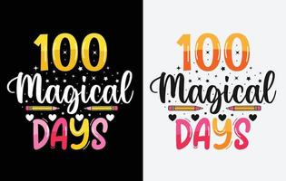 Diseño de camiseta de 100 días de escuela, camiseta de celebración de 100 días vector