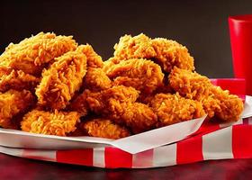 Delicious hot and crispy fried chicken meat. photo