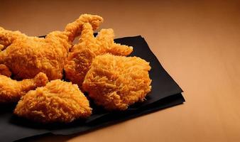 Delicious hot and crispy fried chicken meat. photo