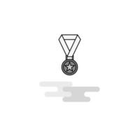 Medal Web Icon Flat Line Filled Gray Icon Vector