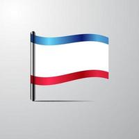 Crimea waving Shiny Flag design vector