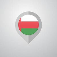 Map Navigation pointer with Oman flag design vector