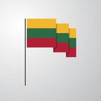 Lithuania waving Flag creative background vector