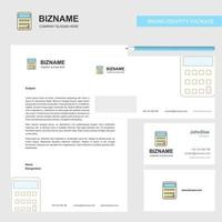 Calculator Business Letterhead Envelope and visiting Card Design vector template