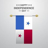 Panama Independence day hanging flag background vector