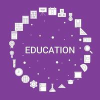 Education Icon Set Infographic Vector Template