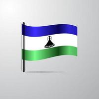 Lesotho waving Shiny Flag design vector