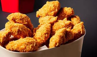 Delicious hot and crispy fried chicken meat. photo