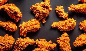 Delicious hot and crispy fried chicken meat. photo