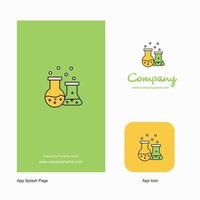 Chemical flask Company Logo App Icon and Splash Page Design Creative Business App Design Elements vector