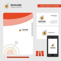 Dart Business Logo File Cover Visiting Card and Mobile App Design Vector Illustration