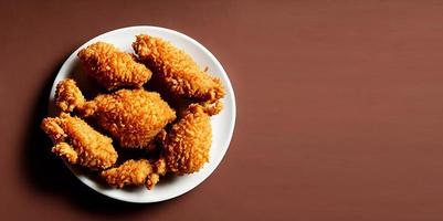 Delicious hot and crispy fried chicken meat. photo
