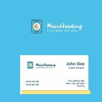 Euro logo Design with business card template Elegant corporate identity Vector